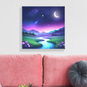 Dreamy Starlight River Landscape Serenity Leinwanddruck (Insitu (Wohnzimmer))