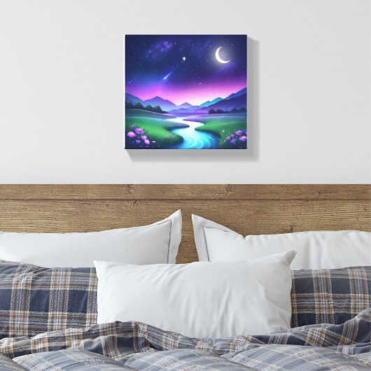 Dreamy Starlight River Landscape Serenity Leinwanddruck (Insitu (Schlafzimmer))