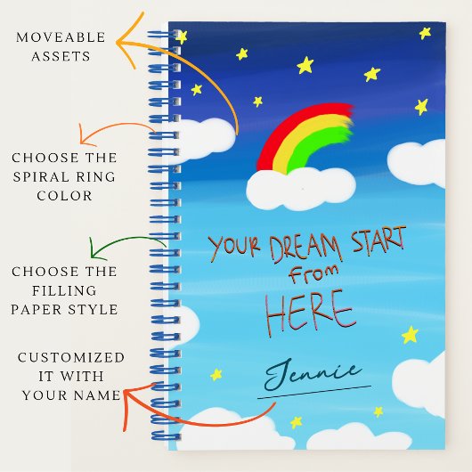 Dreamy Starry Night Dream Book Notizblock