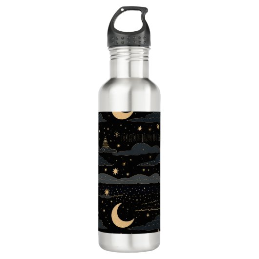Dreamy Starry Night Sky Edelstahl Wasserflasche Edelstahlflasche (Vorderseite)