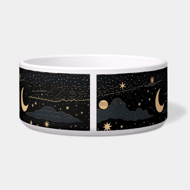 Dreamy Starry Night Sky Pet Bowl Napf (Rückseite)