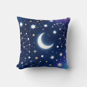 Dreamy Starry Night Sky Throw Kissen - Celestial C
