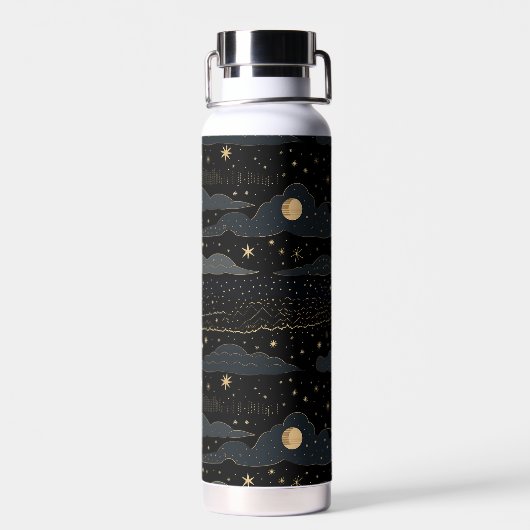 Dreamy Starry Night Sky Water Flasche (Rückseite)
