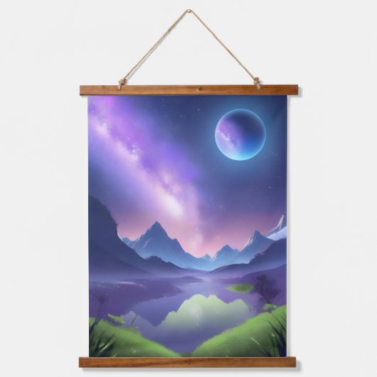 Dreamy Starry Night Wandteppich Mit Holzrahmen (Vorderseite)