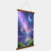 Dreamy Starry Night Wandteppich Mit Holzrahmen (Gewinkelt)