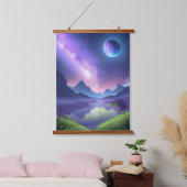 Dreamy Starry Night Wandteppich Mit Holzrahmen (Schlafzimmer)
