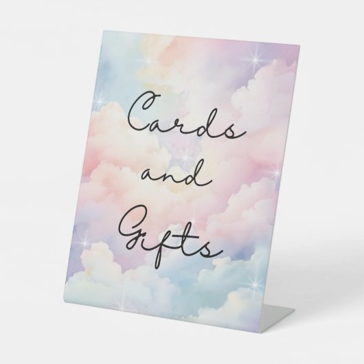 Dreamy Stars Cards Geschenke Kinderdusche Sockelschild (Vorderseite)