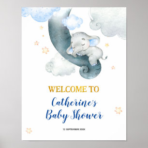 Dreamy Stars Elephant Boy Baby Dusche Begrüßungsze Poster