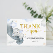 Dreamy Stars Elephant Boy Danke-Card Dankeskarte (Stehend Vorderseite)