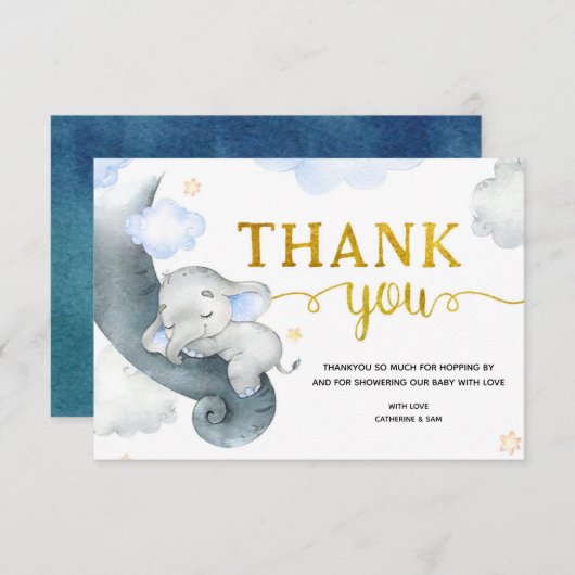 Dreamy Stars Elephant Boy Danke-Card Dankeskarte (Vorne/Hinten)