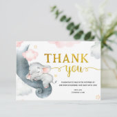 Dreamy Stars Elephant Girl Danke-Card Dankeskarte (Stehend Vorderseite)