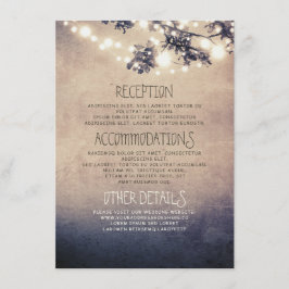 Dreamy String Lights Branches Wedding Details Begleitkarte