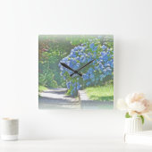 Dreamy Summer Hydrangeas Quadratische Wanduhr (Zuhause)