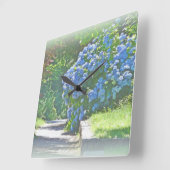 Dreamy Summer Hydrangeas Quadratische Wanduhr (Winkel)