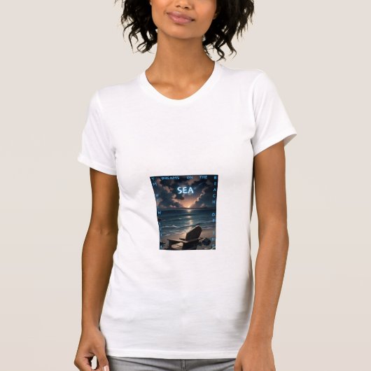 Dreamy Sunset Beach - Artistic Ocean View Women's T-Shirt (Vorderseite)