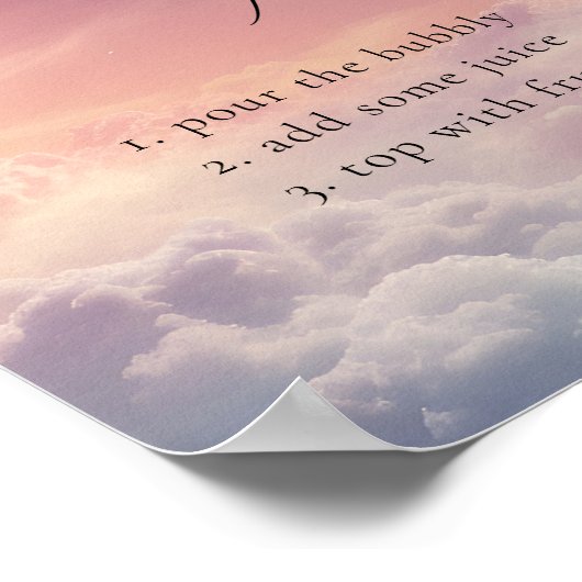 Dreamy Sunset Cloud 9 Mimosa Bar Sign Poster (Ecke)