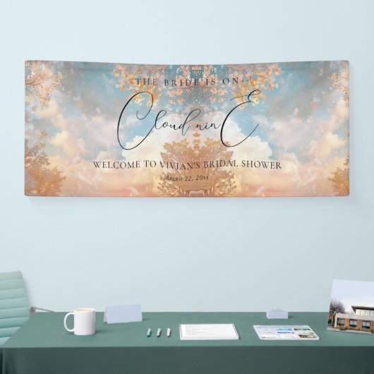 Dreamy Sunset Cloud Nine Brautparty Willkommen Banner (Messe)