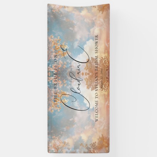 Dreamy Sunset Cloud Nine Brautparty Willkommen Banner (Vertikal)