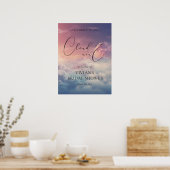 Dreamy Sunset on Cloud Nine Brautparty Willkommen Poster (Küche)