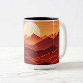 Dreamy Sunset Wave Horizon Tasse (VorderseiteRechts)