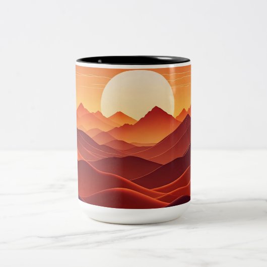 Dreamy Sunset Wave Horizon Tasse (Mittel)