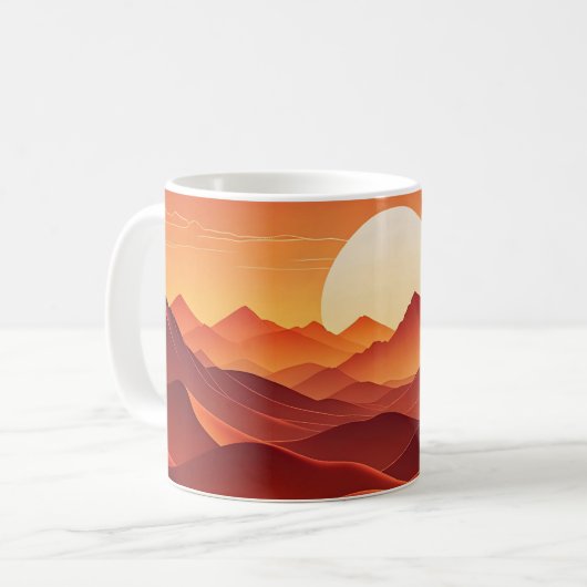 Dreamy Sunset Wave Horizon Tasse (Vorderseite Links)
