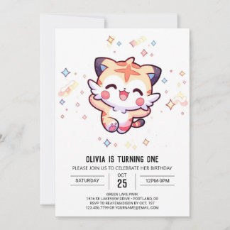 Dreamy Tiger 1. Geburtstag Einladung
