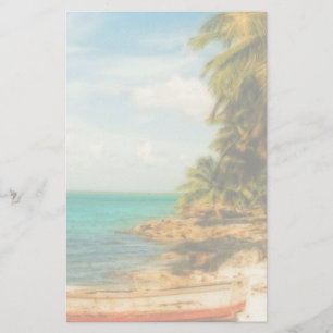 Dreamy Tropical Beach mit Rowboat Briefpapier
