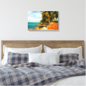 Dreamy Tropical Beach mit Rowboat Leinwanddruck (Insitu (Schlafzimmer))
