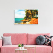 Dreamy Tropical Beach mit Rowboat Leinwanddruck (Insitu (Wohnzimmer))