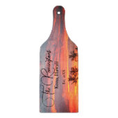 Dreamy Tropical Sunset Family Name Schneidebrett (Vorderseite)