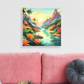 Dreamy Tropical Sunset Leinwanddruck (Insitu (Wohnzimmer))