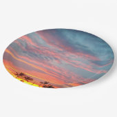 Dreamy Tropical Sunset Pappteller (Schrägansicht)