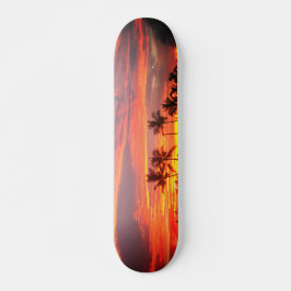 Dreamy Tropical Sunset Skateboard