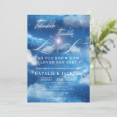 Dreamy Twinkle Twinkle Little Star Baby Dusche Einladung (Stehend Vorderseite)