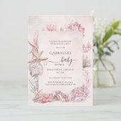 Dreamy under Sea Baby Shower Einladung (Stehend Vorderseite)