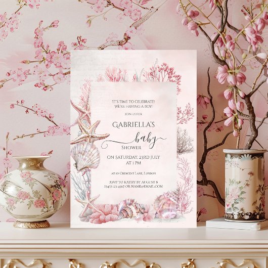 Dreamy under Sea Baby Shower Einladung