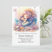 Dreamy Under Sea Mermaid Baby Shower Einladung (Stehend Vorderseite)