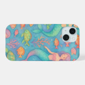 Dreamy Underwater Fantasy Pattern iPhone 15 Hülle (Rückseite (Horizontal))