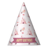 Dreamy Unicorn and Castles Paper Party Hat Partyhütchen (Vorderseite)