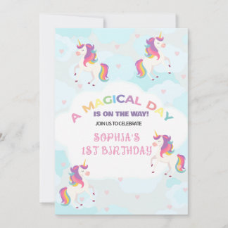 Dreamy Unicorn Einladung zum Geburtstag