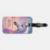 Dreamy Unicorn Glitzer Pastel Galaxy Kosmische Wol Gepäckanhänger (Rückseite horizontal)