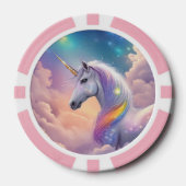 Dreamy Unicorn Glitzer Pastel Galaxy Kosmische Wol Pokerchips (Vorderseite)