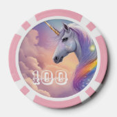 Dreamy Unicorn Glitzer Pastel Galaxy Kosmische Wol Pokerchips (Rückseite)