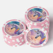 Dreamy Unicorn Glitzer Pastel Galaxy Kosmische Wol Pokerchips (Stapel)