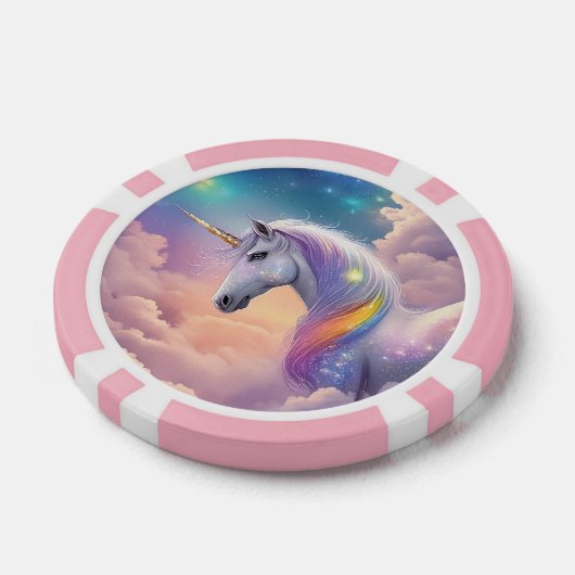 Dreamy Unicorn Glitzer Pastel Galaxy Kosmische Wol Pokerchips (Einzeln)