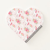 Dreamy Unicorns, Regenbogen, Blume, Herz Notizblock (Rückseite)