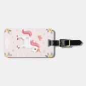 Dreamy Unicorns, Regenbogen, Blume, Niedlich Gepäckanhänger (Vorderseite horizontal)