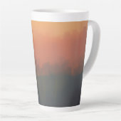 Dreamy Urban Mist – Abstract Cityscape Mug Milchtasse (Rechte Ecke)