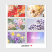 Dreamy vibrant spring floral sticker set sheet (Blatt)